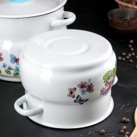 Набор кастрюль «Фиалка», 2 предмета: 4/5,5 л, индукция, цвет белый