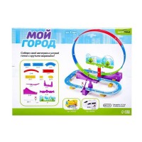 Автотрек детский «Мой город», работает от батареек, 32 детали, цвет поезда белый