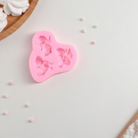 Молд для заливки Доляна «Ангелочки в ожидании», силикон, 3 ячейки, 8×7 см, розовый
