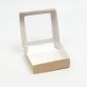 Коробка складная, с окном, крафт, 15 х 15 х 4 см