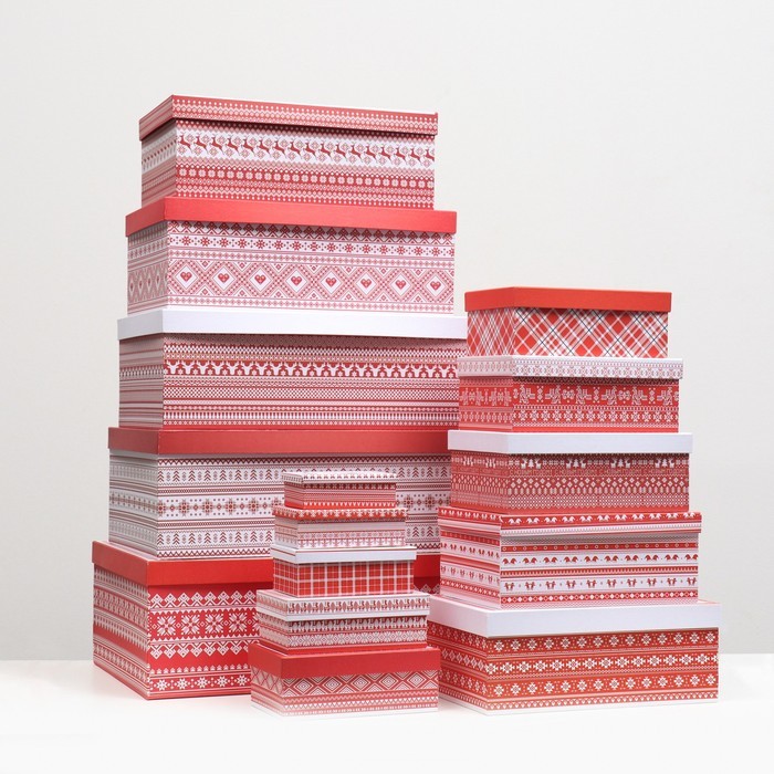 Набор коробок подарочных 15 в 1 «Скандинавия», 47.5×31×18 - 12×7×4 см