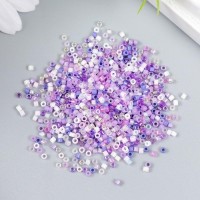 Бисер стекло 12/0 "Перламутр. Сиреневое ассорти" 10 гр