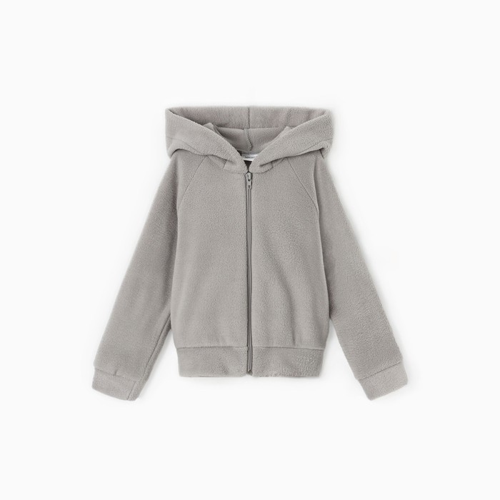 Толстовка флисовая детская MINAKU: Fleece Soft, серая, рост 110 см