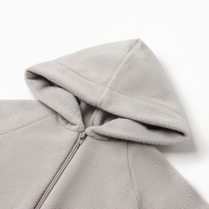 Толстовка флисовая детская MINAKU: Fleece Soft, серая, рост 110 см