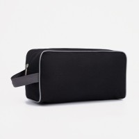 Косметичка на молнии мужская, с ручкой, чёрная