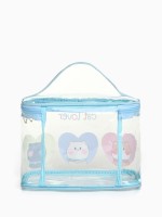 Косметичка на молнии для бассейна, с ручкой, с принтом Cat lover, голубая