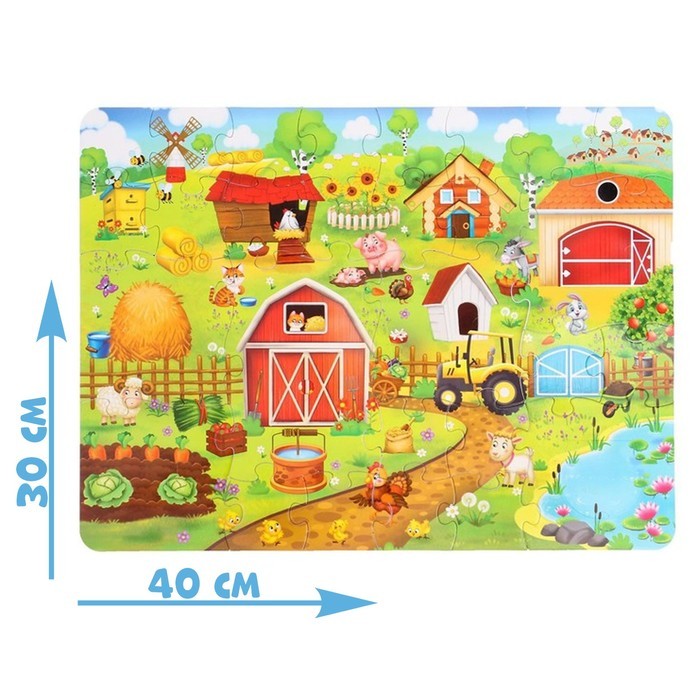 Пазлы с окошками «На ферме», 28 деталей