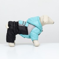 Комбинезон «Анорак» светоотражающий, размер 16 (ДС 36, ОГ 46, ОШ 35 см), чёрно-голубой