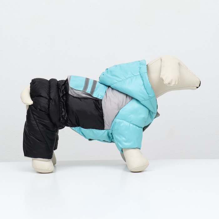 Комбинезон «Анорак» светоотражающий, размер 16 (ДС 36, ОГ 46, ОШ 35 см), чёрно-голубой