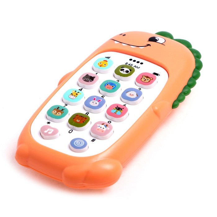 Музыкальный телефон детский «Милый дракончик», звук, цвет оранжевый