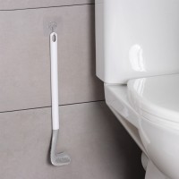 Ёршик для унитаза Доляна, силиконовый, 7×4×39 см, серый