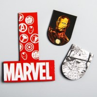 Открытка с магнитными закладками "Настоящему герою", MARVEL, 3 шт.