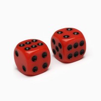 Кубики игральные "Время игры", 1.6 х 1.6 см, набор 2 шт,