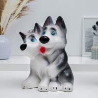 Копилка "Хаски" серая, 22х17х26см