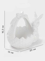 Конфетница Доляна «Зайка», 450 мл, 20×13×16.3 см, доломит, белая