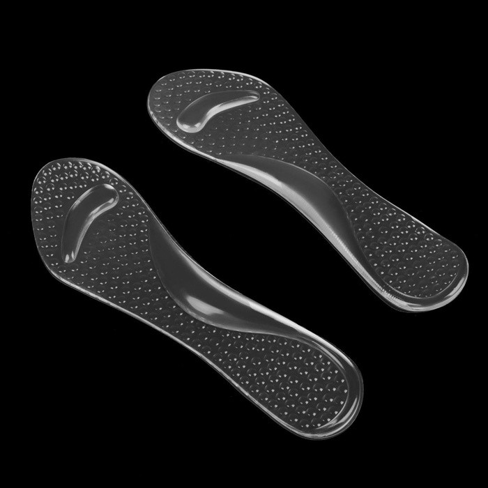 Полустельки для обуви, с супинатором, амортизирующие, массажные, на клеевой основе, 20.5×7.5 см, пара, прозрачные