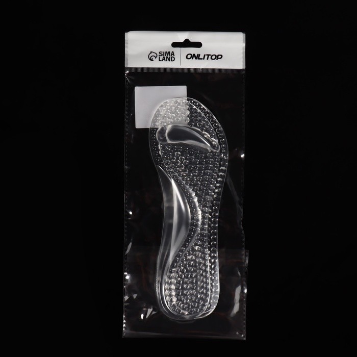 Полустельки для обуви, с супинатором, амортизирующие, массажные, на клеевой основе, 20.5×7.5 см, пара, прозрачные