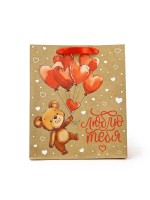 Пакет подарочный крафтовый «Люблю», ML 23×11.5×27 см