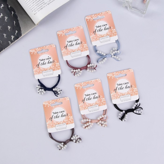 Резинка для волос "Веста" бусинки, 4,5 см, микс