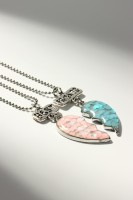 Кулоны парные «Best friends», 45 см, цвет розовый/голубой в серебре