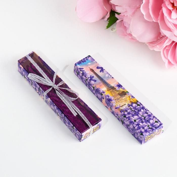 Набор свечей витых, 1.5×15 см, 2 шт., блестки, сиреневый