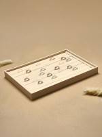 Подставка для колец 7 полос QF, флок, 35×24×3 см, цвет бежевый