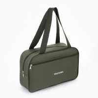 Сумка для обуви TEXTURA, на молнии наружный карман, размер 33×10×20 см, хаки