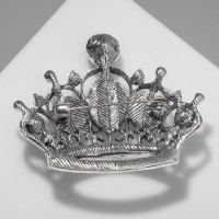 Брошь «Корона» готическая, цвет фиолетовый в чернёном серебре