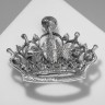 Брошь «Корона» готическая, цвет фиолетовый в чернёном серебре