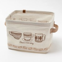 Текстильная корзинка "Кружки", 20,5х16 х14,5 см