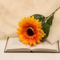Цветок искусственный "Пышный подсолнух" 13х55 см
