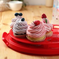 Тортовница с крышкой, 30,5×21,5 см, съёмная подставка для пирожных, цвет МИКС