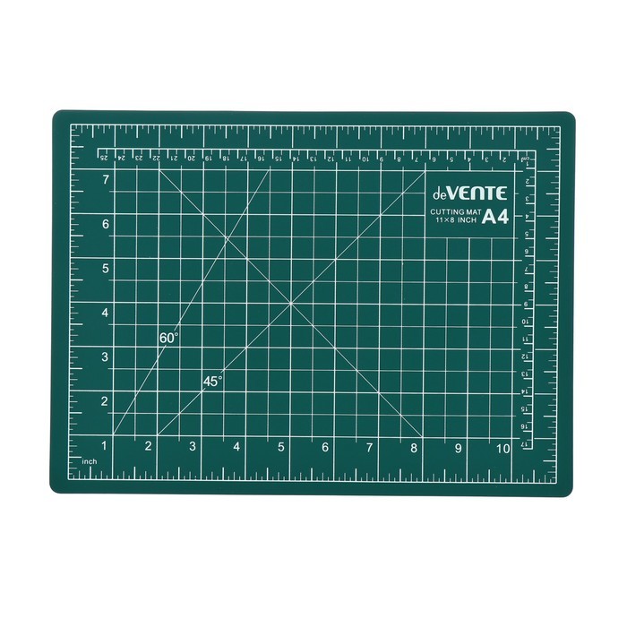 Коврик для резки макетный A4 deVENTE, 3 мм, непрорезаемый, двусторонний, трёхслойный