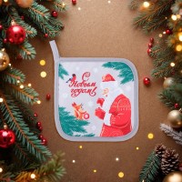 Прихватка Доляна "С новым годом" 17х17 см, 35% хл, 65% пэ, ватин 250 г/м2