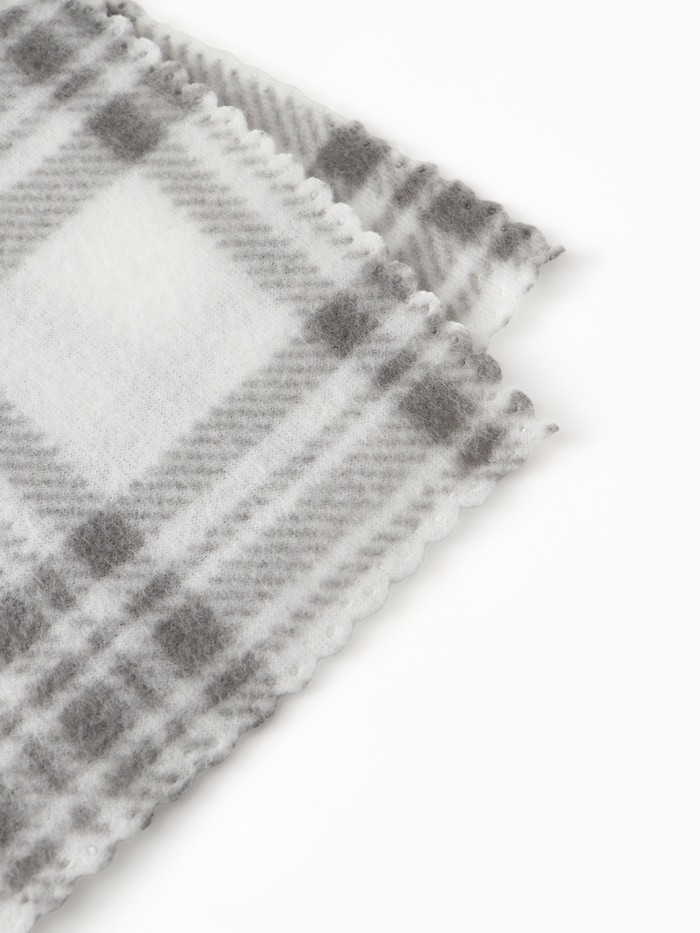 Плед Экономь и Я "Клетка" цв.черно-белый, 150*130 см, пл.160 г/м2, 100% п/э, флис