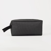 Косметичка на молнии, с ручкой, с сеткой, серая