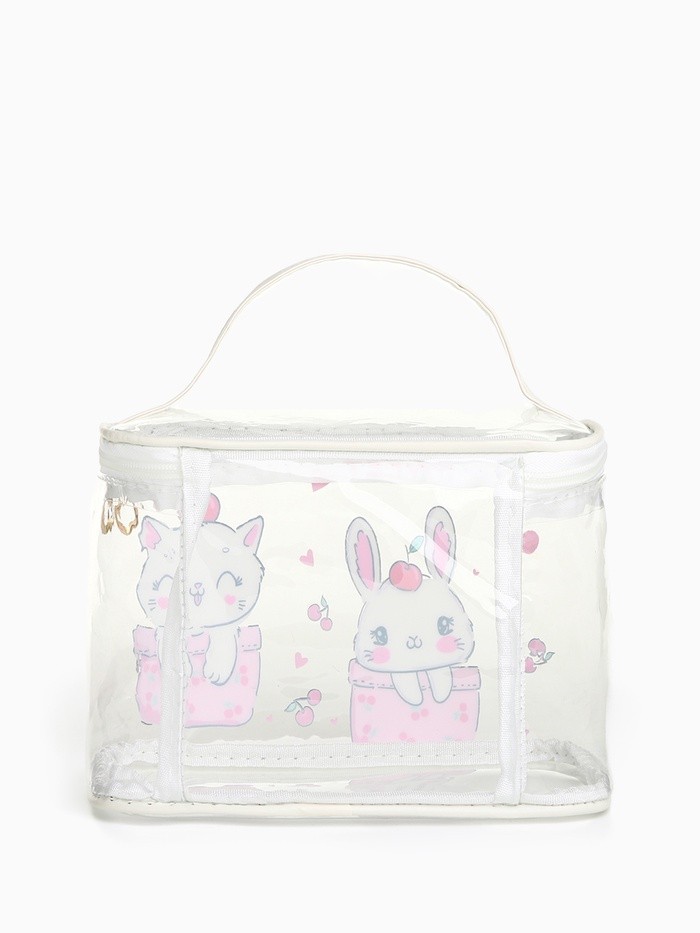 Косметичка на молнии для бассейна, с ручкой, с принтом Sweet, белая