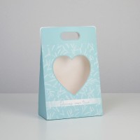 Переноска для цветов «Love», голубая, 24 × 12,5 × 37 см