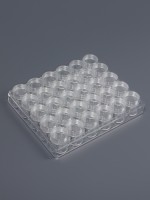 Органайзер для хранения мелочей, 30 баночек, d=2.6×2.8 см, 16.5×13.5×3.5 см, прозрачный