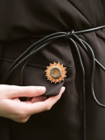 Брошь-кулон «Подсолнух», цвет серо-золотой в золоте