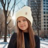 Шапка детская MINAKU: Cozy Winter с отворотом, цвет экрю, размер 52-56 (5-7 лет)
