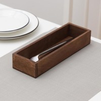 Лоток для столовых приборов Доляна, 25×8×4 см, дерево, коричневый
