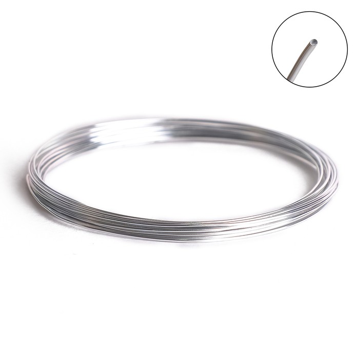 Проволока для плетения d=3 мм, намотка 3 м, цвет серебро