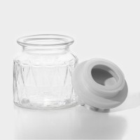 Банка для сыпучих Доляна «Голубки», 500 мл, 11×17 см, с керамической крышкой, стекло, прозрачная