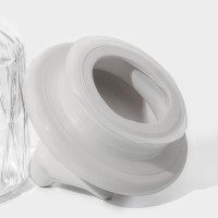 Банка для сыпучих Доляна «Голубки», 500 мл, 11×17 см, с керамической крышкой, стекло, прозрачная