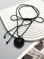 Портупея с кулоном «Сердечко» кожа, трансформер, чёрная, 150 см