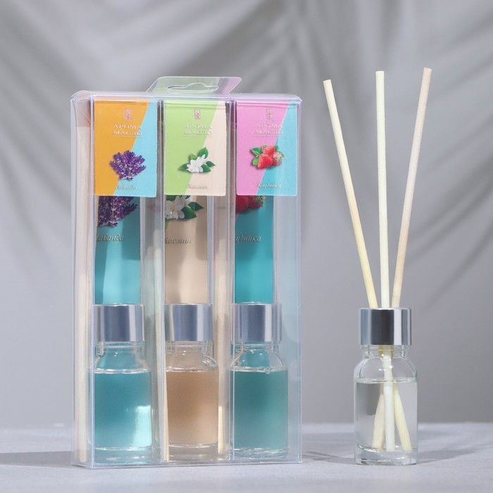 Диффузор ароматический "Богатство Аромата", "лаванда, жасмин, клубника", 3 шт. по 10 мл