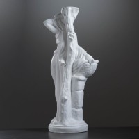 Фигура с кашпо «Гречанка», 40×30×88 см, 900 мл, гипс, белая