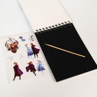 Гравюра блокнот детский «Холодное сердце», 10 листов, наклейки