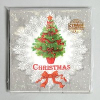 Салфетки новогодние бумажные «Ёлочка», набор 20 шт., 33×33 см